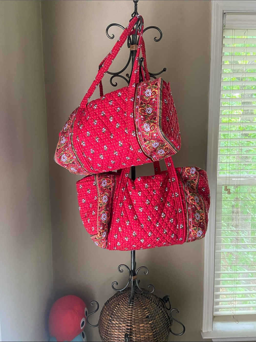 Vera Bradley Provincial Red Duffle bags bundle